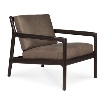 Jack Leather Lounge Chair (Mahogany Dark Brown, Terra Nubuck)