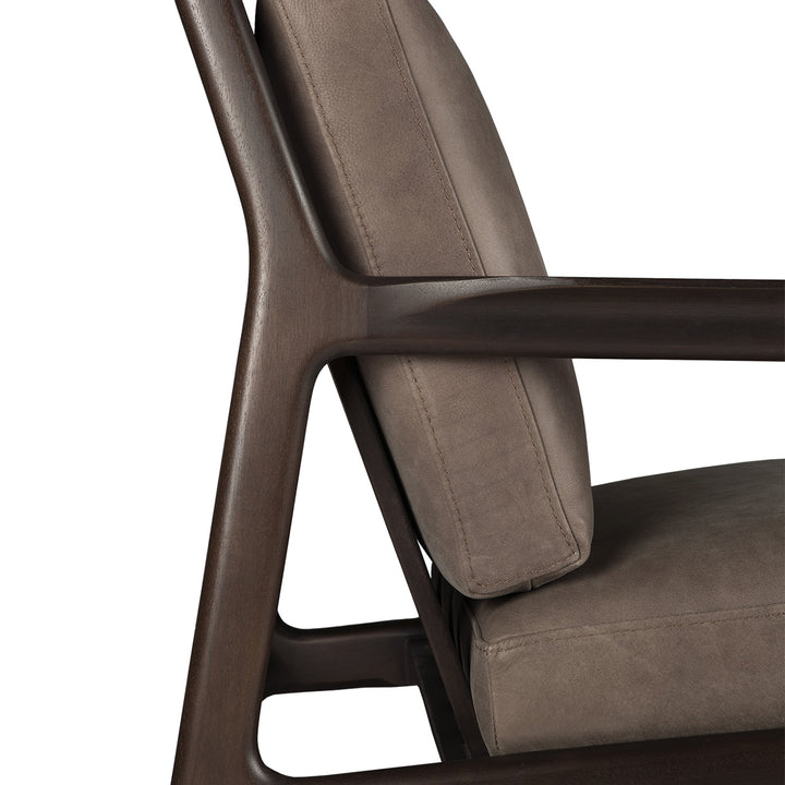 Jack Leather Lounge Chair (Mahogany Dark Brown, Terra Nubuck)