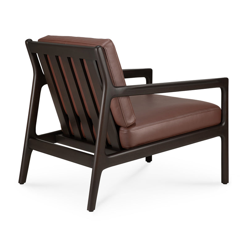Jack Leather Lounge Chair (Dark Brown, Burgundy Leather)