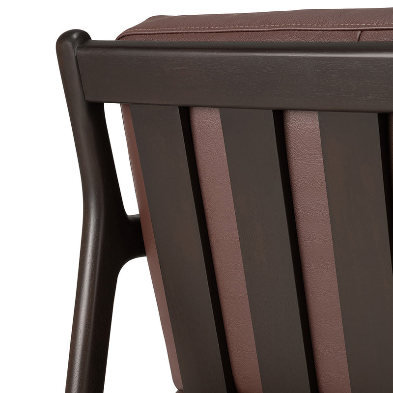 Jack Leather Lounge Chair (Dark Brown, Burgundy Leather)