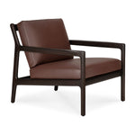 Jack Leather Lounge Chair (Dark Brown, Burgundy Leather)