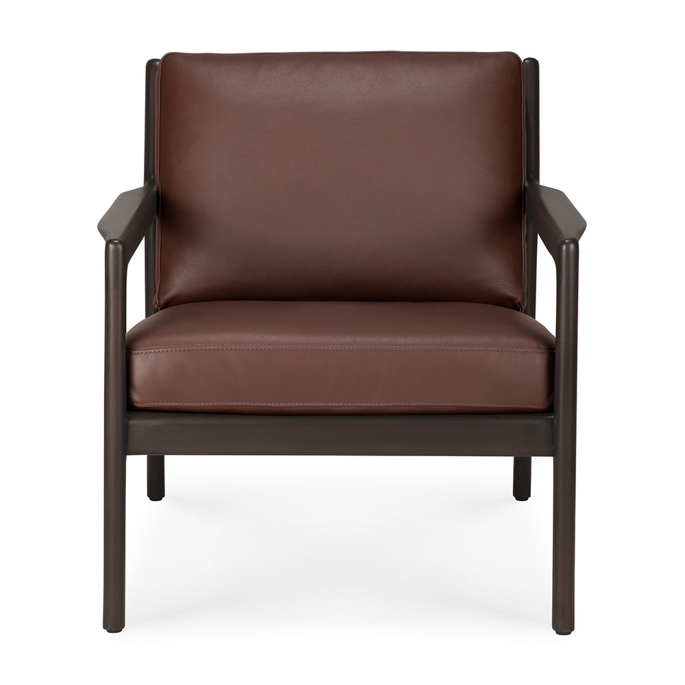 Jack Leather Lounge Chair (Dark Brown, Burgundy Leather)