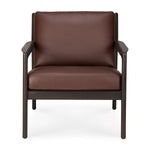 Jack Leather Lounge Chair (Dark Brown, Burgundy Leather)