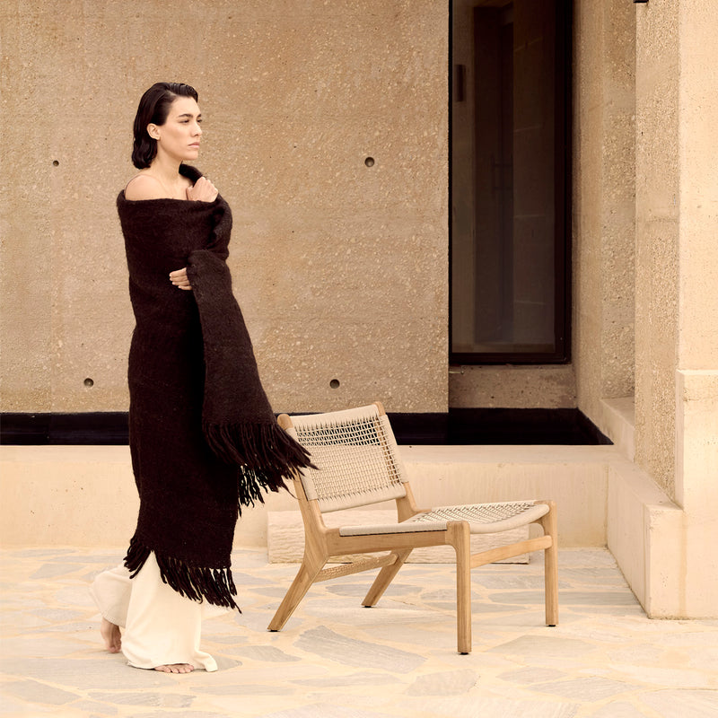 Teak Brown / Woven Beige