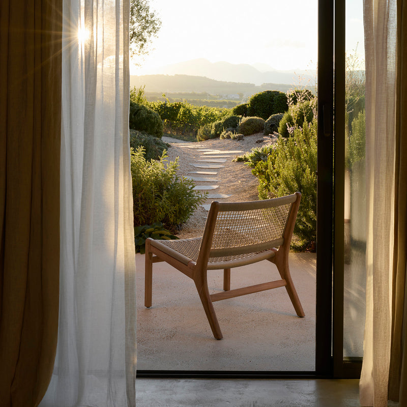 Teak Brown / Woven Beige