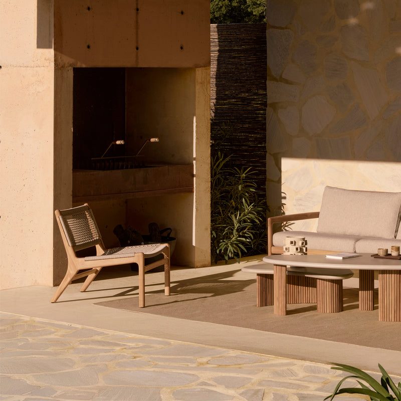 Teak Brown / Woven Beige