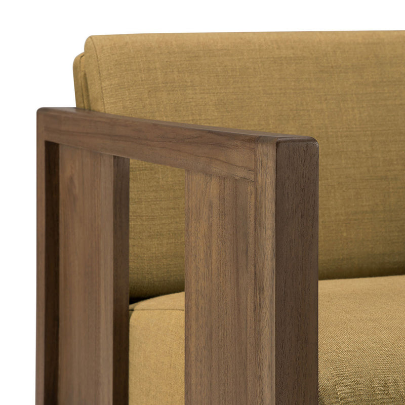 Roan Lounge Chair (Teak, Amber Fabric)