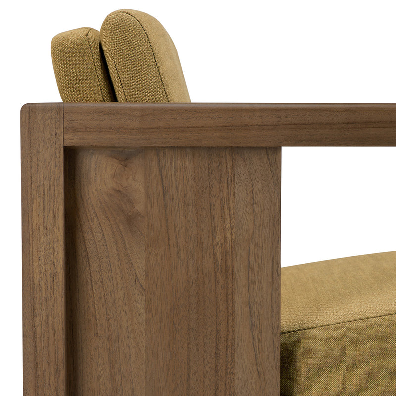 Roan Lounge Chair (Teak, Amber Fabric)