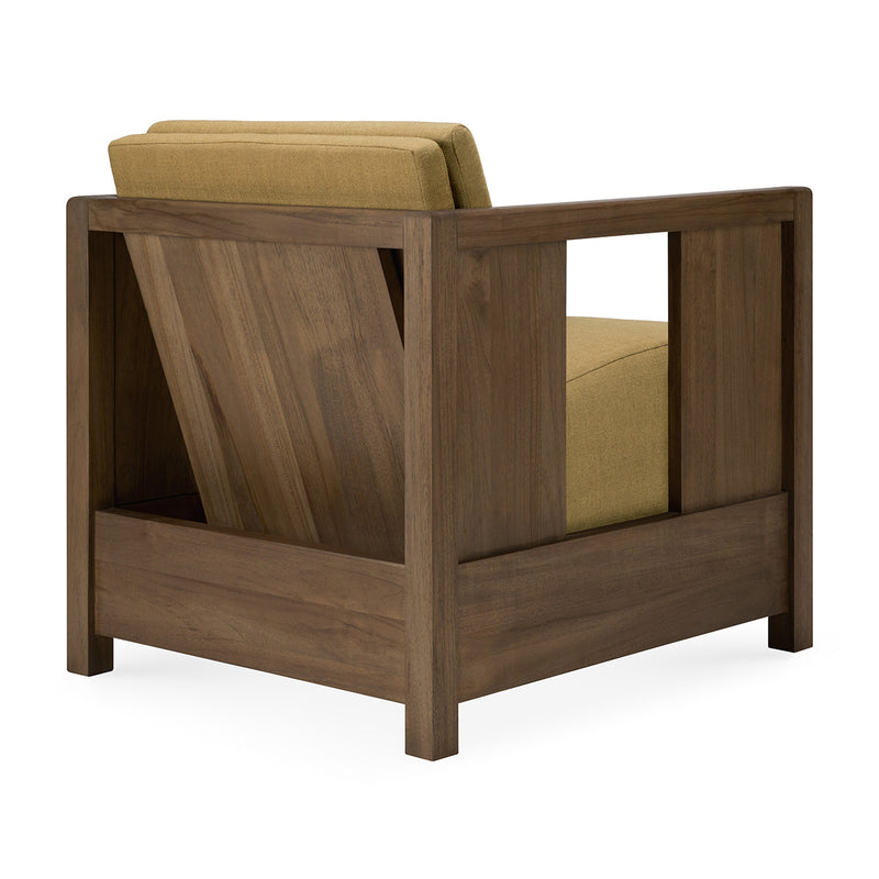 Roan Lounge Chair (Teak, Amber Fabric)