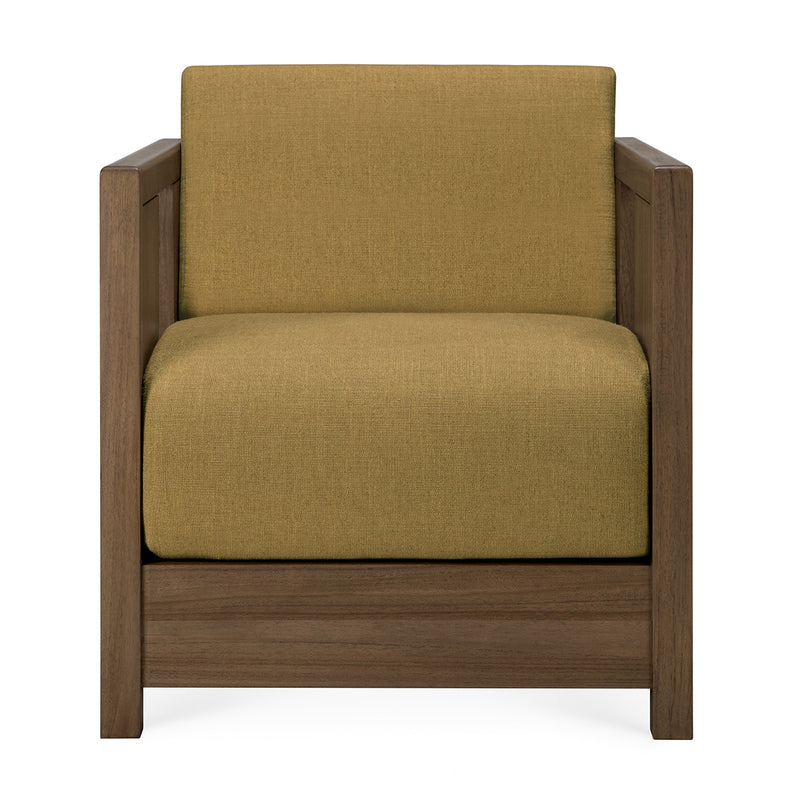 Roan Lounge Chair (Teak, Amber Fabric)
