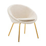 Halo Fabric Lounge Chair - Cream / Brushed Gold