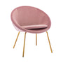 Halo Velvet Lounge Chair - Blush / Brushed Gold