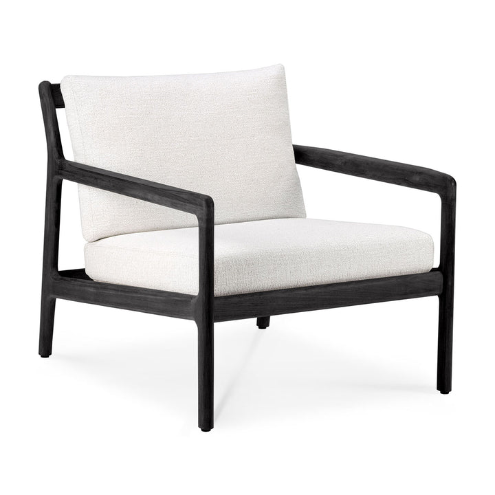 Jack Outdoor Fabric Lounge Chair (Teak Black, Off White)