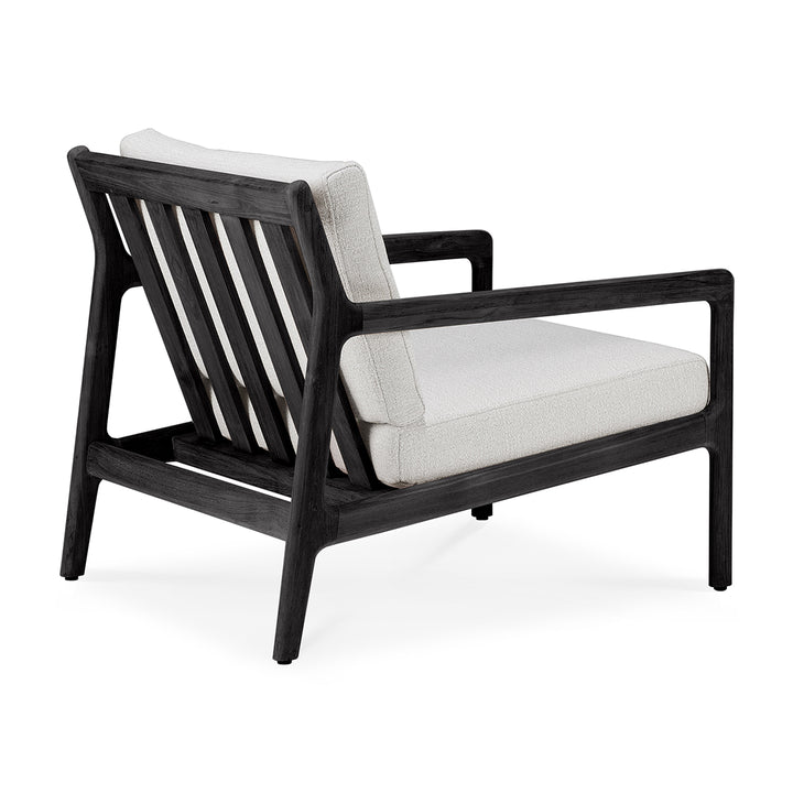 Jack Outdoor Fabric Lounge Chair (Teak Black, Off White)