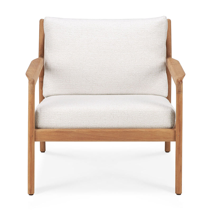 Jack Outdoor Fabric Lounge Chair (Teak, Off White)