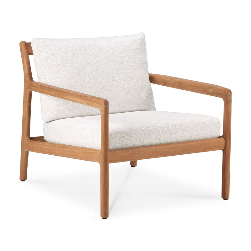 Jack Outdoor Fabric Lounge Chair (Teak, Off White)