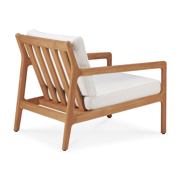 Jack Outdoor Fabric Lounge Chair (Teak, Off White)