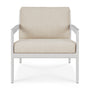 Jack Outdoor Fabric Lounge Chair - White / Natural