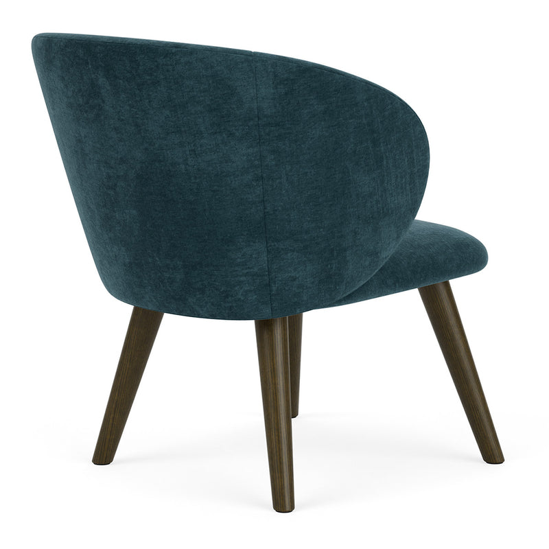 Danny Dust Blue Textured Weave / Dark Walnut