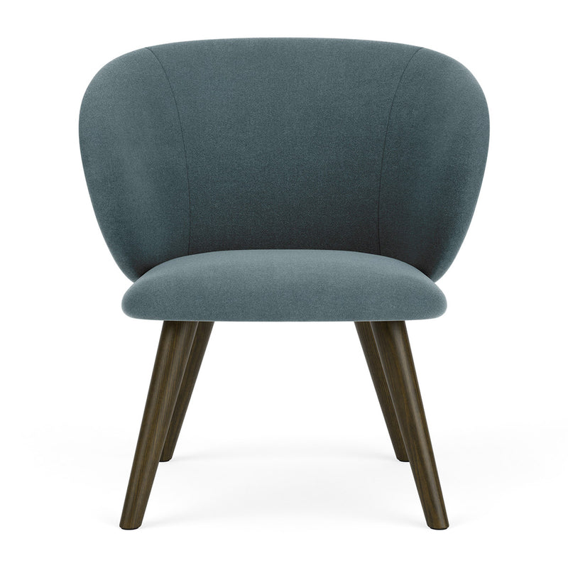 Forest Dust Blue Fabric / Dark Walnut