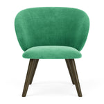 Moss Grass Green Fabric / Dark Walnut