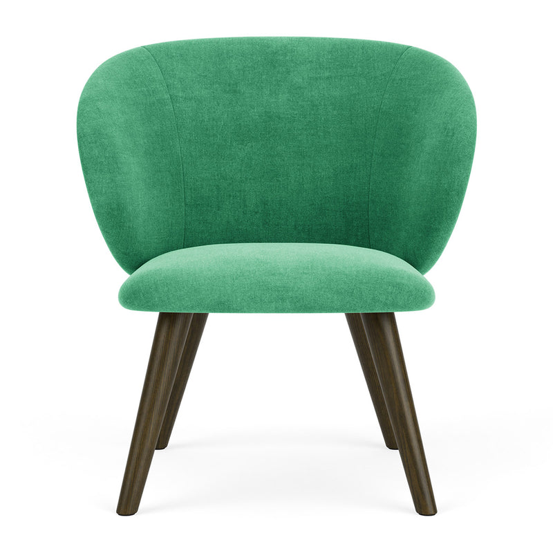 Moss Grass Green Fabric / Dark Walnut