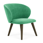 Moss Grass Green Fabric / Dark Walnut