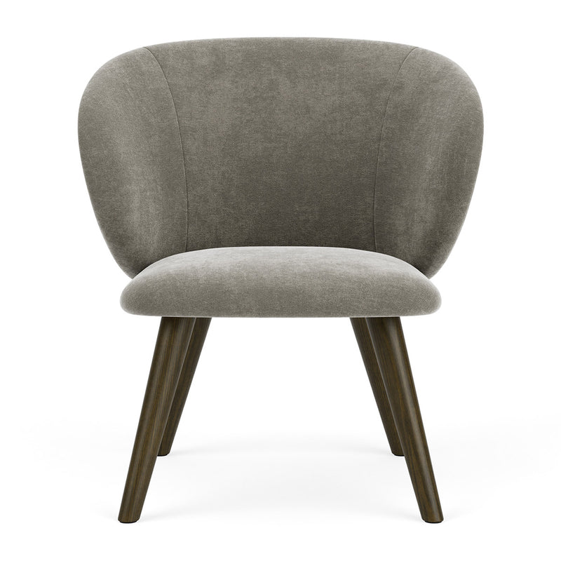 Planet Grey Green Fabric / Dark Walnut