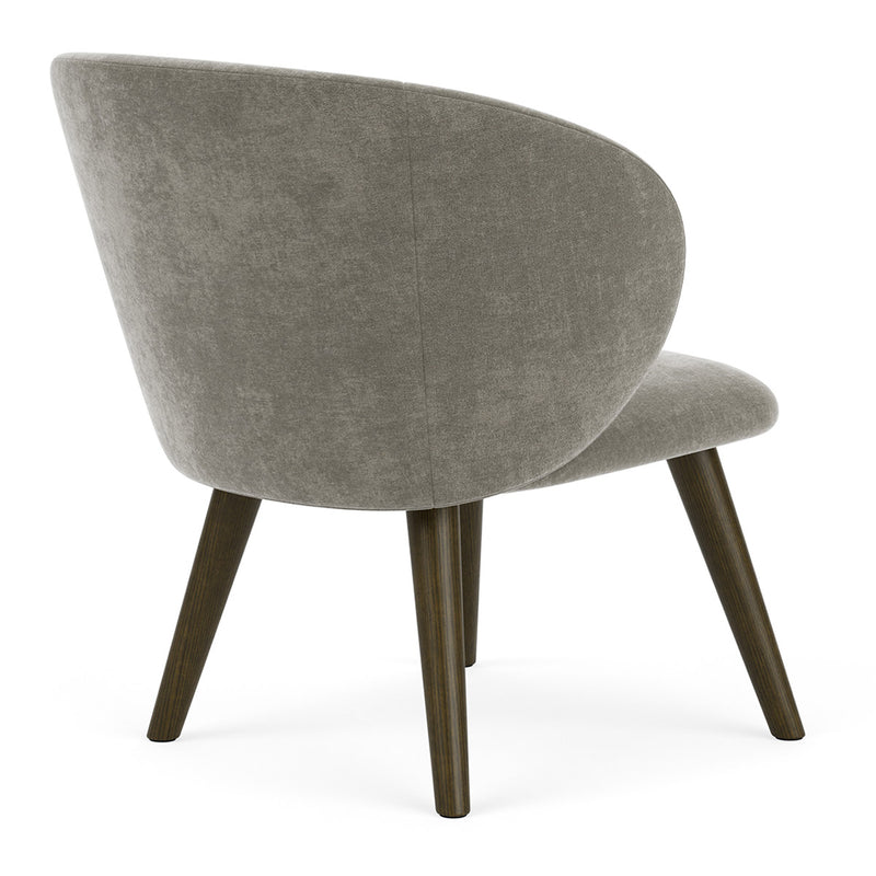Planet Grey Green Fabric / Dark Walnut