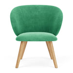 Moss Grass Green Fabric / Oak