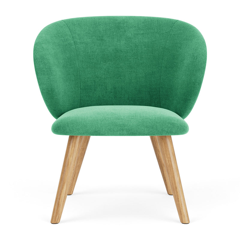 Moss Grass Green Fabric / Oak