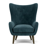 Danny Dust Blue Textured Weave / Dark Walnut