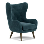 Danny Dust Blue Textured Weave / Dark Walnut