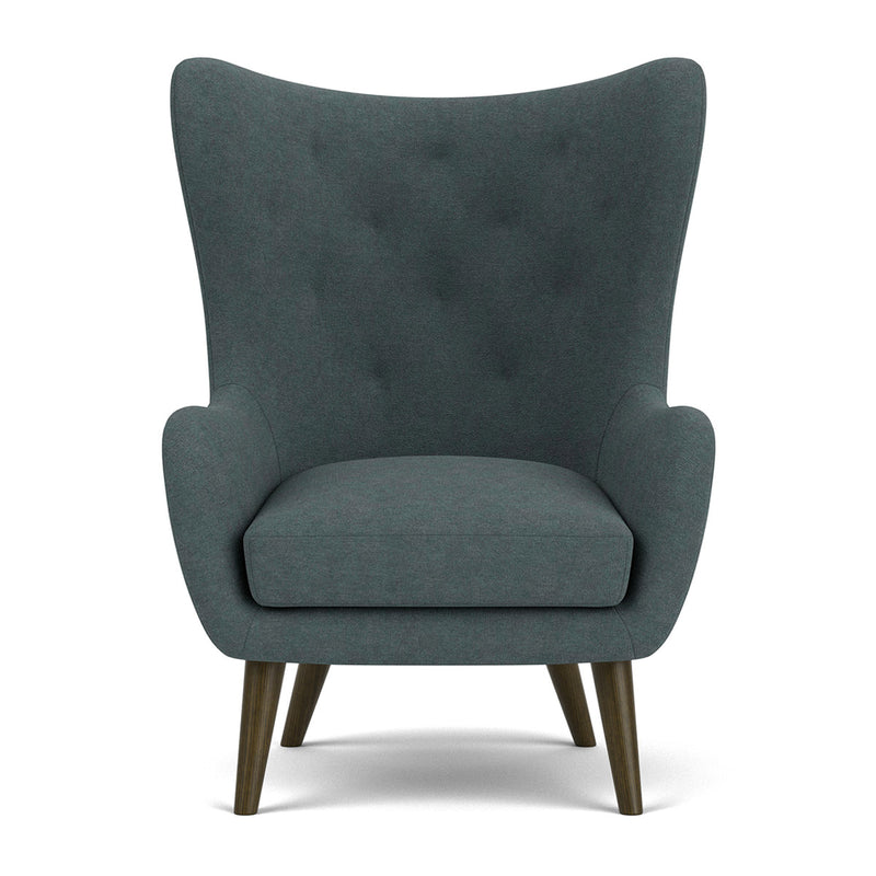 Form Blue Grey Fabric / Dark Walnut