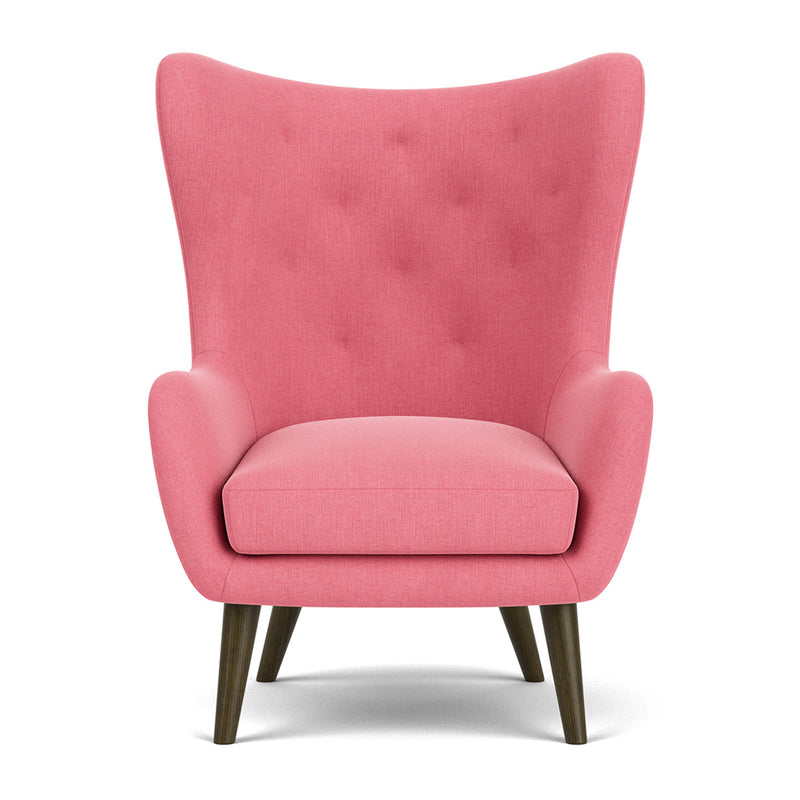 Firenze Bubblegum Fabric / Dark Walnut