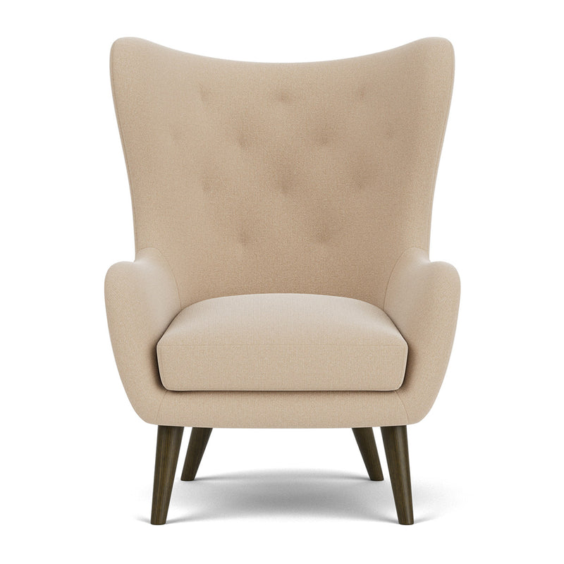 Form Cream Fabric / Dark Walnut