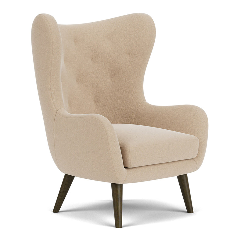 Form Cream Fabric / Dark Walnut