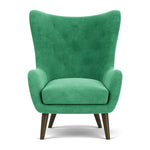 Moss Grass Green Fabric / Dark Walnut