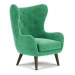 Moss Grass Green Fabric / Dark Walnut