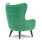 Moss Grass Green Fabric / Dark Walnut