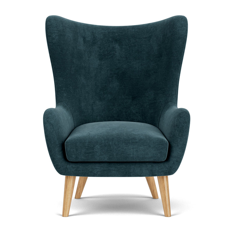 Danny Dust Blue Textured Weave / Oak