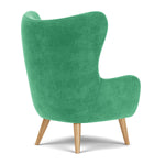 Moss Grass Green Fabric / Oak