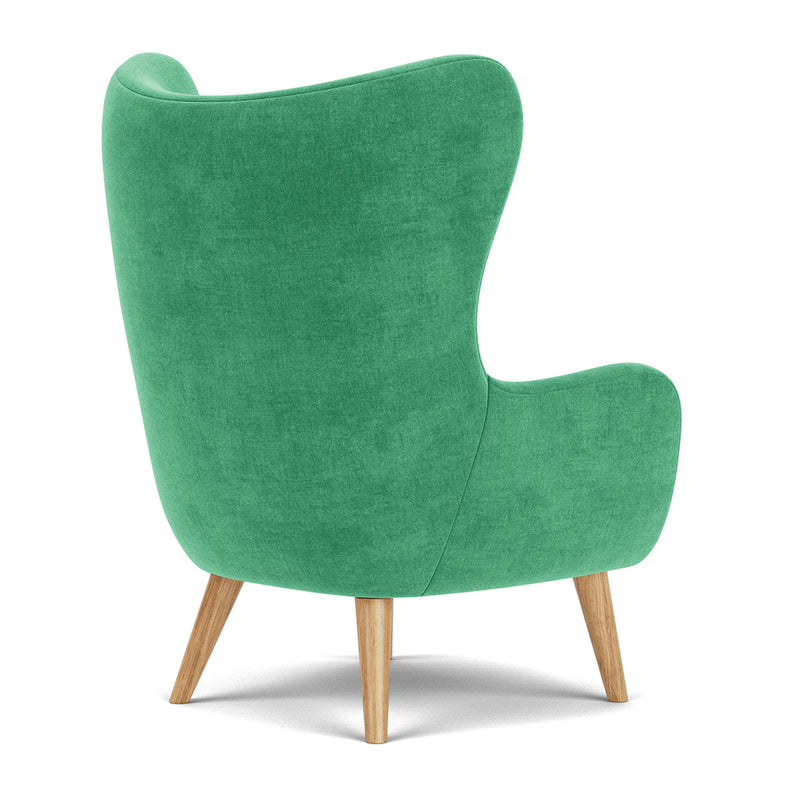 Moss Grass Green Fabric / Oak