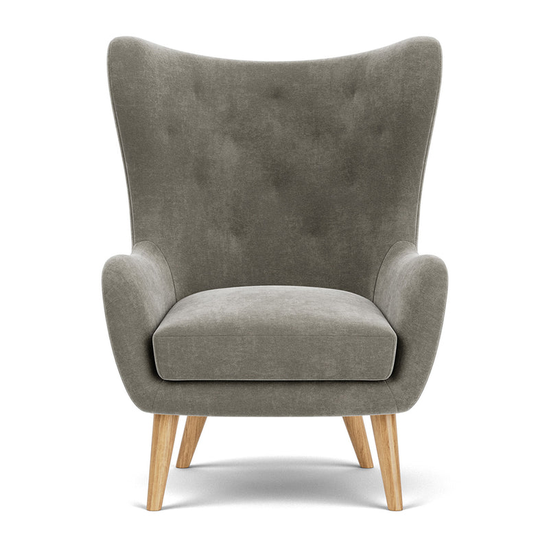 Planet Grey Green Fabric / Oak