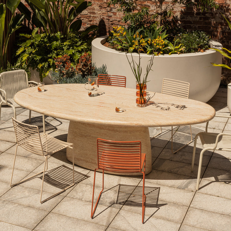 Azzura Dining Table (Travertine Finish, 240cm)