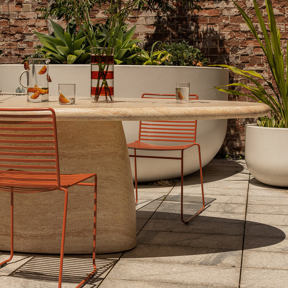 Azzura Dining Table (Travertine Finish, 240cm)