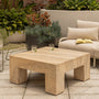 Palermo Square Coffee Table (Natural Stone Finish) - Toscano Travertine Finish