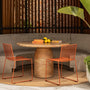 Santino Dining Table (Natural Stone Finish, 120cm) - Terracotta Travertine Finish