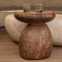 Pablo Pebble Side Table - Emperador Chocolate Brown Marble Finish