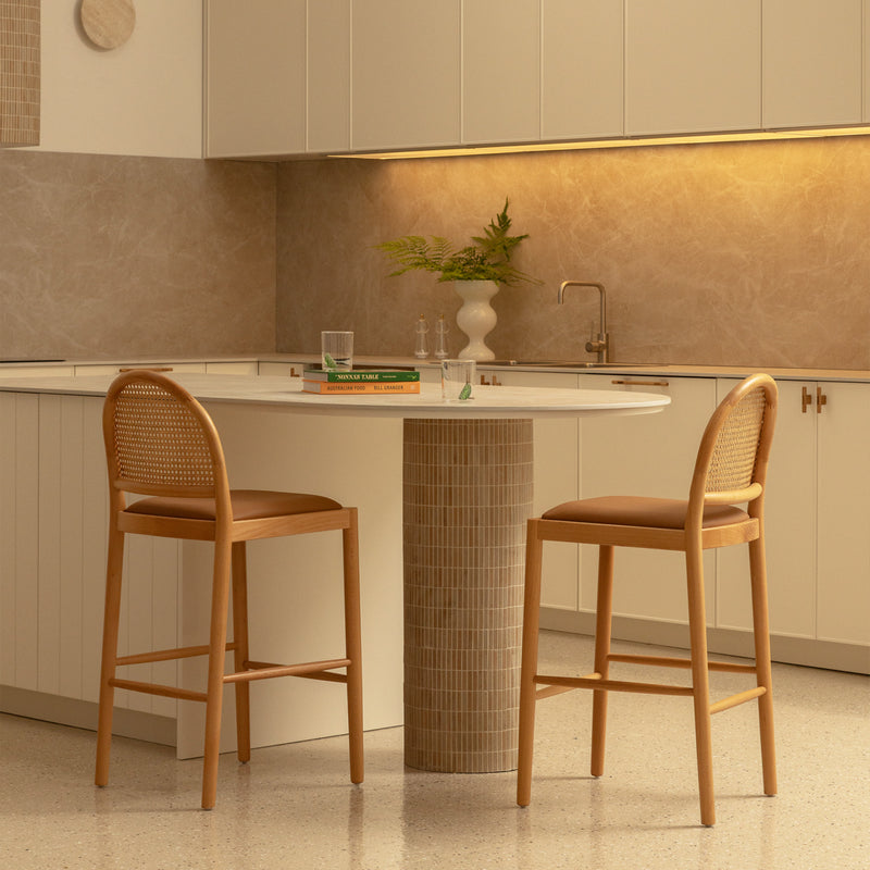 Capri Leather Arch Bar Stool